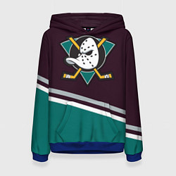 Толстовка-худи женская Anaheim Ducks, цвет: 3D-синий