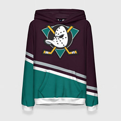 Толстовка-худи женская Anaheim Ducks, цвет: 3D-белый