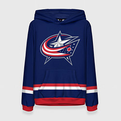 Толстовка-худи женская Columbus Blue Jackets, цвет: 3D-красный