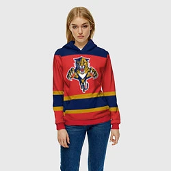 Толстовка-худи женская Florida Panthers, цвет: 3D-красный — фото 2