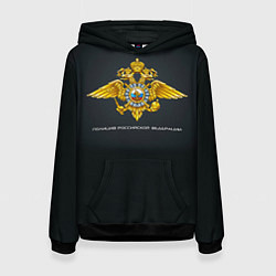 Толстовка-худи женская Полиция Российской Федерации, цвет: 3D-черный