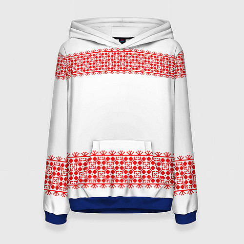 Женская толстовка Славянский орнамент (на белом) / 3D-Синий – фото 1