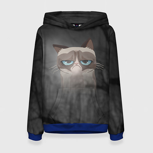 Женская толстовка Grumpy Cat / 3D-Синий – фото 1