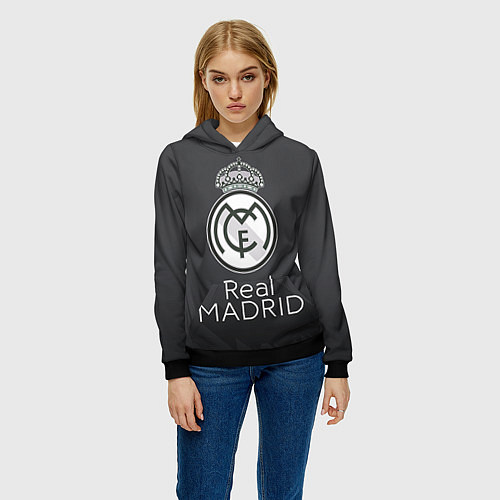 Женская толстовка Real Madrid / 3D-Черный – фото 3
