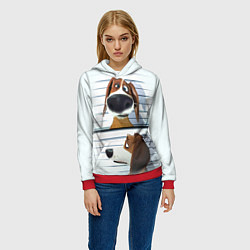 Толстовка-худи женская Разыскивается пёс, цвет: 3D-красный — фото 2