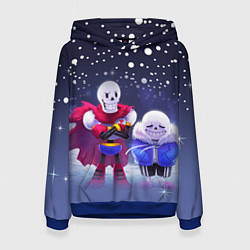 Толстовка-худи женская Sans & Papyrus, цвет: 3D-синий