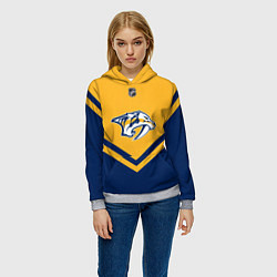 Толстовка-худи женская NHL: Nashville Predators, цвет: 3D-меланж — фото 2