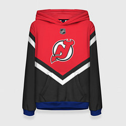 Толстовка-худи женская NHL: New Jersey Devils, цвет: 3D-синий