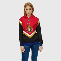 Толстовка-худи женская NHL: Ottawa Senators, цвет: 3D-синий — фото 2