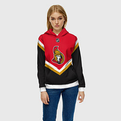 Толстовка-худи женская NHL: Ottawa Senators, цвет: 3D-белый — фото 2