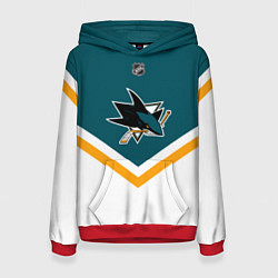 Толстовка-худи женская NHL: San Jose Sharks, цвет: 3D-красный