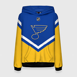 Толстовка-худи женская NHL: St. Louis Blues, цвет: 3D-черный