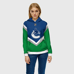 Толстовка-худи женская NHL: Vancouver Canucks, цвет: 3D-белый — фото 2