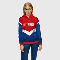 Толстовка-худи женская Russia Team, цвет: 3D-красный — фото 2