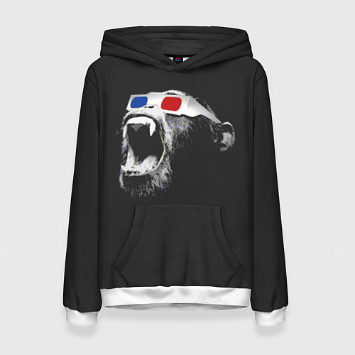 Женская толстовка 3D Monkey / 3D-Белый – фото 1