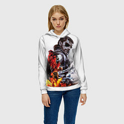 Толстовка-худи женская Metal gear solid 2, цвет: 3D-белый — фото 2