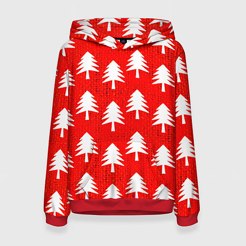 Женская толстовка Ёлочки / 3D-Красный – фото 1