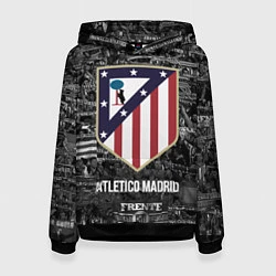 Толстовка-худи женская Атлетико Мадрид, цвет: 3D-черный