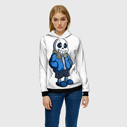 Толстовка-худи женская Undertale, цвет: 3D-черный — фото 2