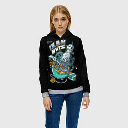 Толстовка-худи женская Iron Nuts, цвет: 3D-меланж — фото 2