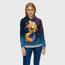 Толстовка-худи женская Лис, цвет: 3D-меланж — фото 2