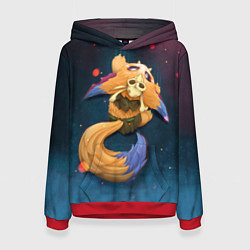 Толстовка-худи женская Лис, цвет: 3D-красный