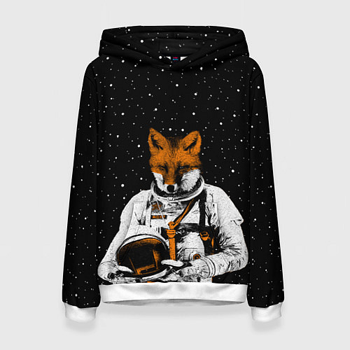 Женская толстовка Лис космонавт / 3D-Белый – фото 1