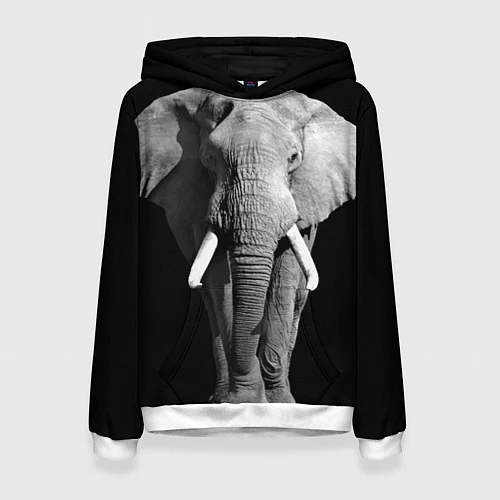 Женская толстовка Старый слон / 3D-Белый – фото 1
