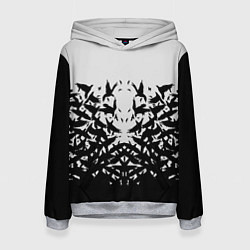 Толстовка-худи женская Птичий вихрь, цвет: 3D-меланж