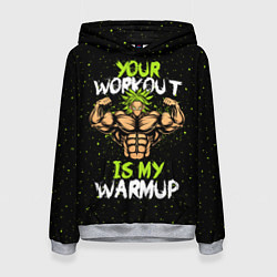 Толстовка-худи женская My Workout, цвет: 3D-меланж