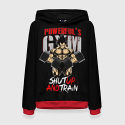 Толстовка-худи женская Powerful Gym, цвет: 3D-красный