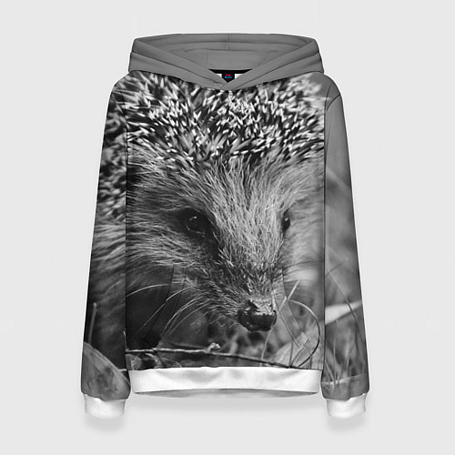 Женская толстовка Взгляд ёжика / 3D-Белый – фото 1