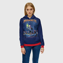 Толстовка-худи женская Megadeth: Rust In Peace, цвет: 3D-красный — фото 2