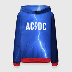 Толстовка-худи женская AC/DC: Lightning, цвет: 3D-красный