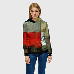 Толстовка-худи женская Абстрактное искусство, цвет: 3D-черный — фото 2