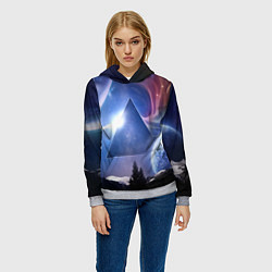 Толстовка-худи женская Pink Floyd: Space, цвет: 3D-меланж — фото 2