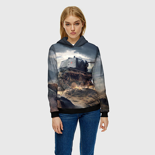 Женская толстовка Танк / 3D-Черный – фото 3