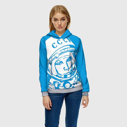 Женская толстовка Гагарин: CCCP / 3D-Меланж – фото 3