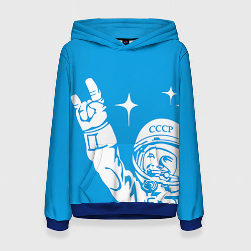 Женская толстовка Гагарин рокер / 3D-Синий – фото 1