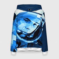 Толстовка-худи женская Gagarin Art, цвет: 3D-белый