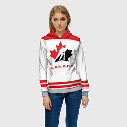 Толстовка-худи женская Canada Team, цвет: 3D-меланж — фото 2