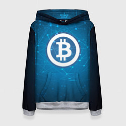 Женская толстовка Bitcoin Blue