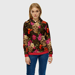 Толстовка-худи женская Черепа, цвет: 3D-красный — фото 2