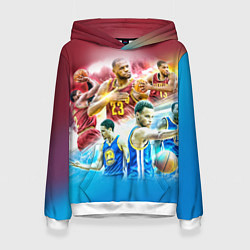 Толстовка-худи женская Golden State Warriors, цвет: 3D-белый