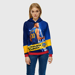 Толстовка-худи женская Golden State Warriors 8, цвет: 3D-красный — фото 2