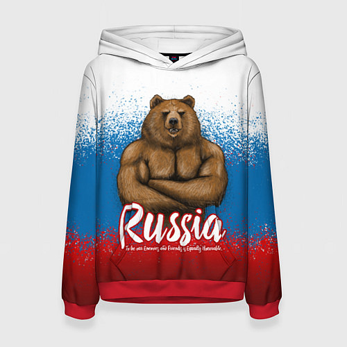 Женская толстовка Russian Bear / 3D-Красный – фото 1