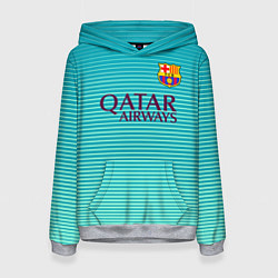 Толстовка-худи женская Barcelona FC: Aqua, цвет: 3D-меланж