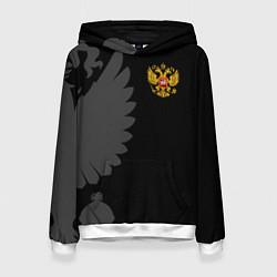 Толстовка-худи женская Russia - Black collection, цвет: 3D-белый
