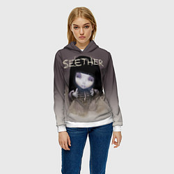 Толстовка-худи женская Seether: Fake it, цвет: 3D-белый — фото 2
