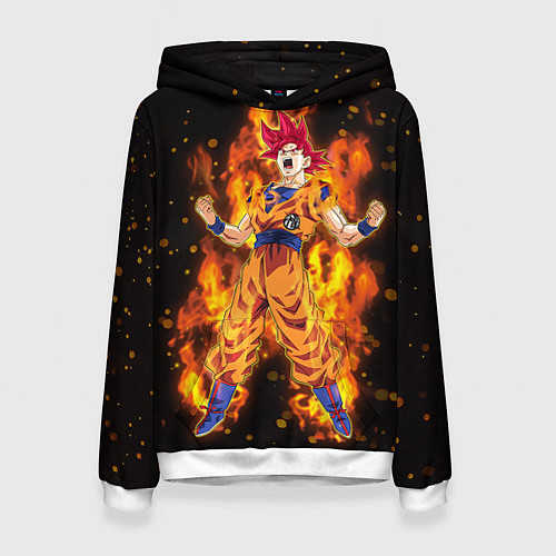 Женская толстовка Fire Goku / 3D-Белый – фото 1